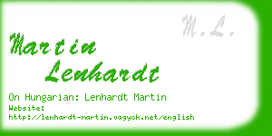 martin lenhardt business card